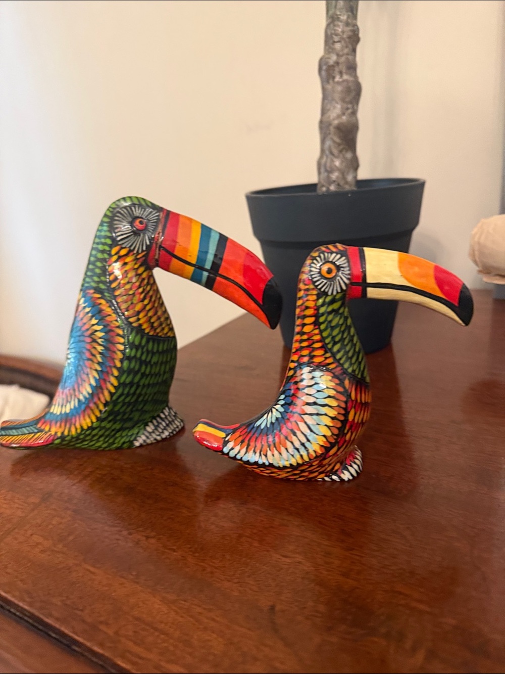 Colorful Green Multicolor Toucan Figurine for Birds & Decor